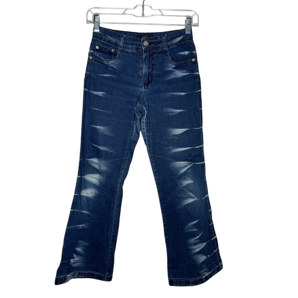 ROUTE 66 / vintage acid whiskered flare denim jeans / girls 8